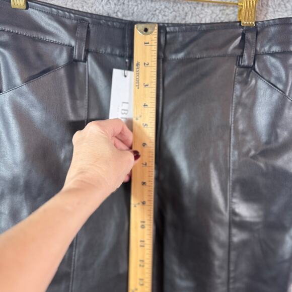 Revolve NWT LBLC THE LABEL Black Vegan Jen Faux Leather Trousers Pants Large - Picture 13 of 15